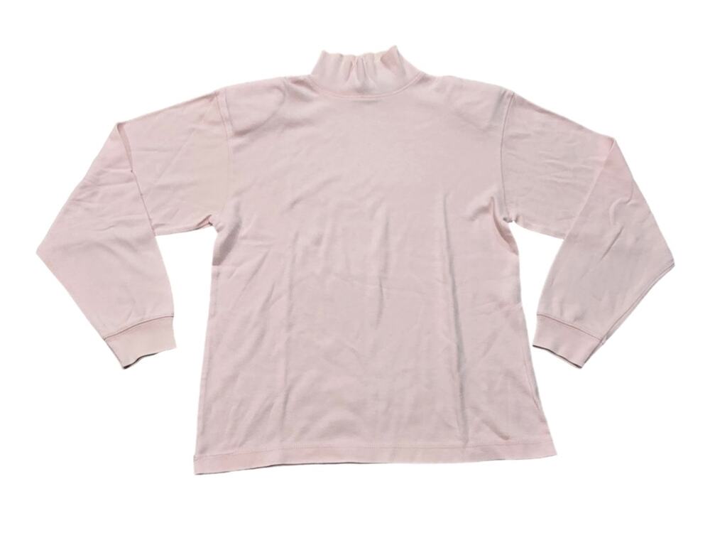 Vintage Tarazzia Sports Pink Turtle Neck Shoulder Pad Long Sleeve Sweatshirt Top